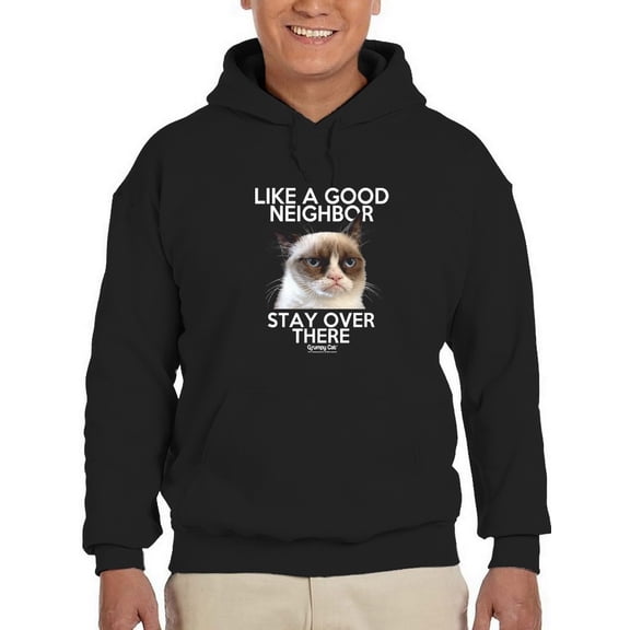 Stay Over There Grumpy Cat Hoodie Men -T-Line Designs, Male Medium