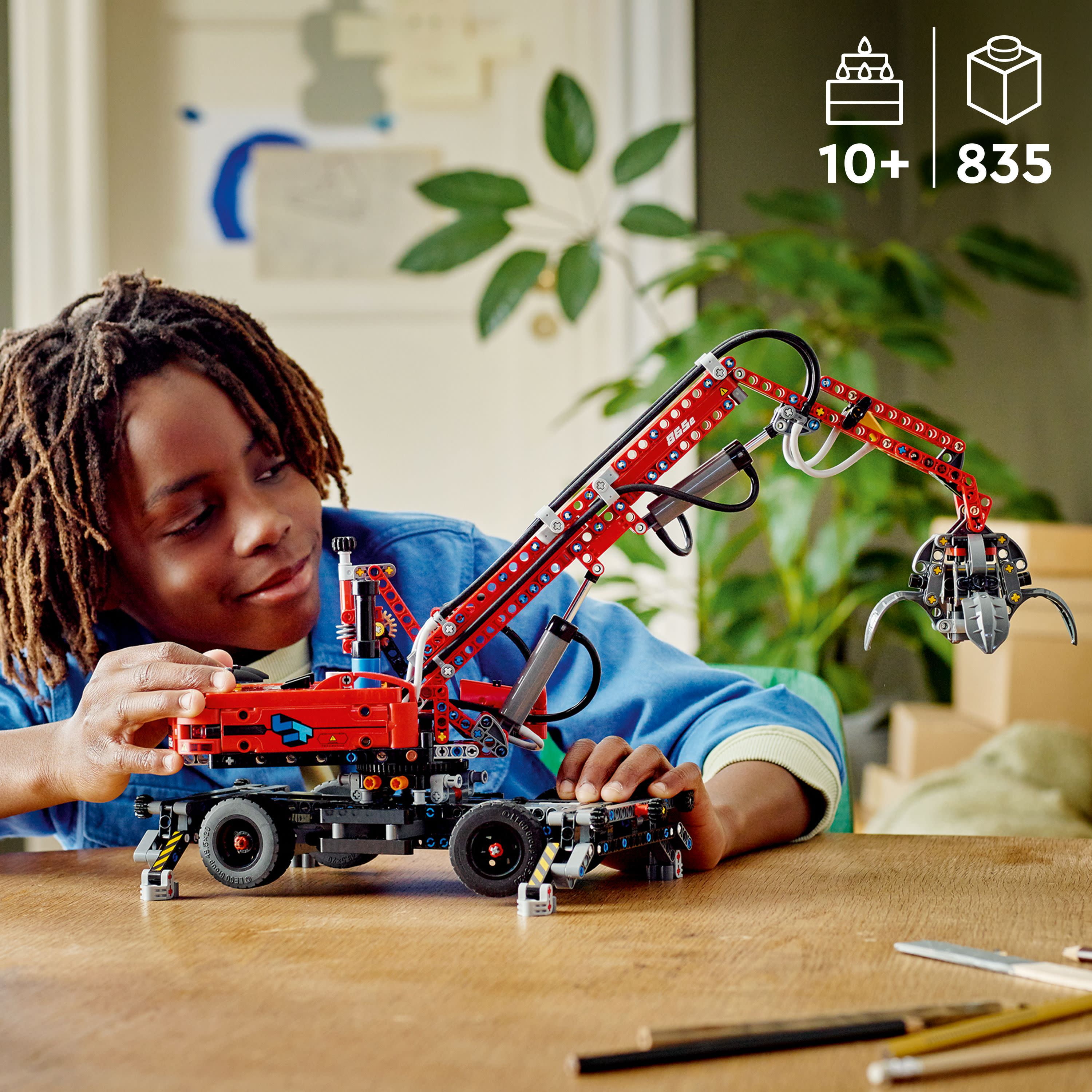 LEGO Technic Material Handler 42144, Mechanical Model Crane Toy 