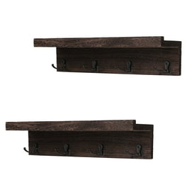 Set of 2 Wall Mounted Coat Hook with 4 Hooks Rustic White Walmart