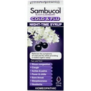 Sambucol Night Time Cold & Flu Syrup Black Elderberry, 4 FL OZ