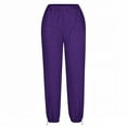 thumbnail image 5 of Womens Fleece Lined Sweatpants Baggy High Waisted Joggers Cinch Bottom Lounge Pants with Pocket Active Wear Purple, 5 of 5