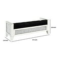 thumbnail image 5 of Mirrored Bench with Faux Diamonds and Button Tufted Seat, Silver, 5 of 5