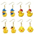 thumbnail image 2 of Pendientes de pato amarillo tridimensionales de moda, joyería de pato genial, pendientes de gancho para la oreja con animales de dibujos animados, material liviano, 2 of 5
