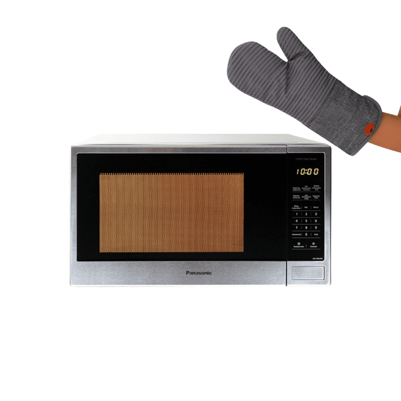 COMBO Microondas Panasonic NN-SB646SRUH de 36 Litros (1.3ft³ / 1100W) Color: Gris + Guante Cocina.