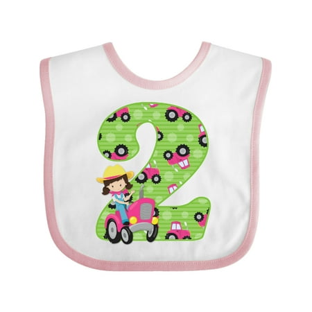 

Inktastic Tractor Girl 2nd Birthday Gift Baby Girl Bib