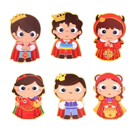 

6pcs 2022 Chinese New Year Red Envelopes Cute Cartoon Lucky Money Pockets HongBao Spring Festival Party Supplies