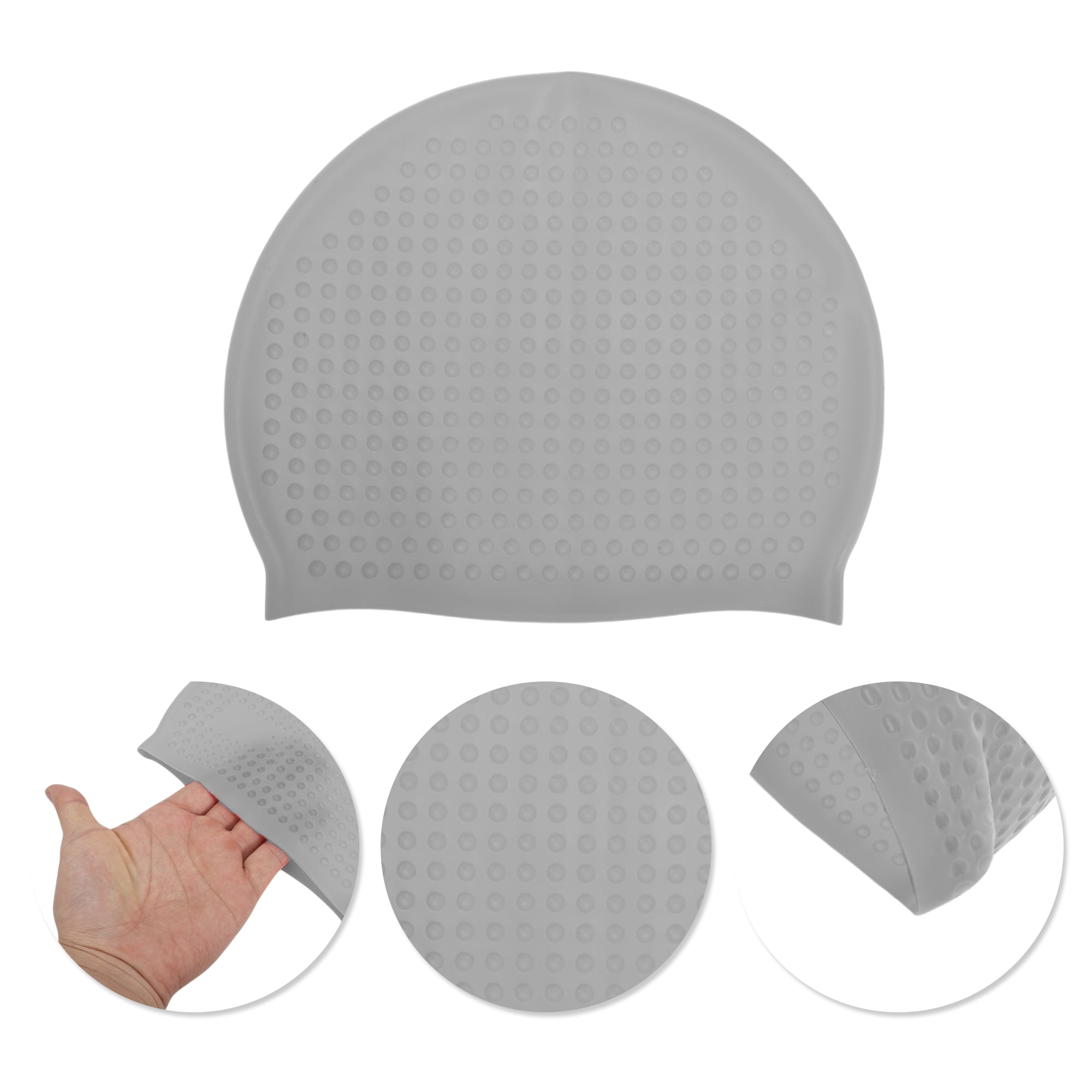 Unique Bargains Waterproof Bubbles Texture Swimming Cap Gray