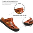 thumbnail image 4 of Mens Closed Toe Leather Sandals Summer Casual Fisherman Sandals Walking Outdoor Beach Shoes, 4 of 8