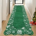 thumbnail image 4 of Garvee 2'x6' Christmas Runner Rug Scalloped Carpet, Washable Rug Non-Slip Soft Rugs Low Pile Foldable Xmas Decorative Floor Mats for Living Room Bedroom Home Decor, Green, 4 of 8