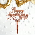 thumbnail image 2 of 5Pcs Cake Topper Happy Anniversary Design Decorative Acrylic Dessert Pastry Cupcake Picks for Party, 2 of 7