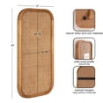 thumbnail image 5 of Kate and Laurel Planche Modern Rattan Wall Pinboard, 12 x 24, Natural Wood, Boho Rounded Rectangle Wall Organizer for Use as Cork Board, Vision Board, or Bulletin Board, 5 of 8