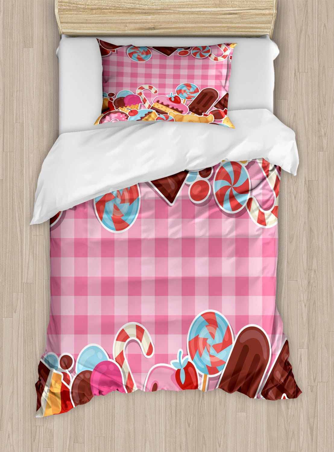 Ice Cream Duvet Cover Set Candy Cookie Sugar Lollipop Cake Ice