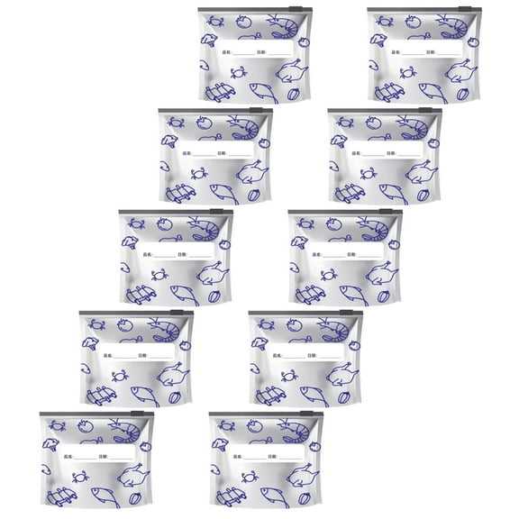 10 Reusable Aluminum Foil Bags Leakproof Zippered Pouches for Freezer Storage, & Travel Snacks