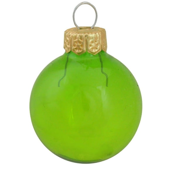 Whitehurst Transparent Glass Christmas Ball Ornaments - 3.25" (80mm) - Green - 8ct