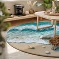 thumbnail image 3 of Small Round Rug 3Ft, Sea Turtle Seaside Non-Slip Washable Circle Rugs Carpet, Waves Summer Beach Ocean Coastal Indoor Outdoor Rug Floor Mats Throw Runner for Bedroom Living Room Bathroom, 3 of 8