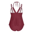 thumbnail image 7 of Oplxuo Women Tankini Swimsuit 2 Piece Sets Fashion Mesh Pachwork Cami Tank Bikini Tops and Swim Briefs Bathing Suit, 7 of 7