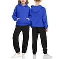 thumbnail image 4 of Sweatsuits Boys Girls 2 Piece Jogging Outfits Sportswear Long Sleeve Hoodie and Jogger Pant Sets Kids 2-14 Years (2 Years, Blue), 4 of 5
