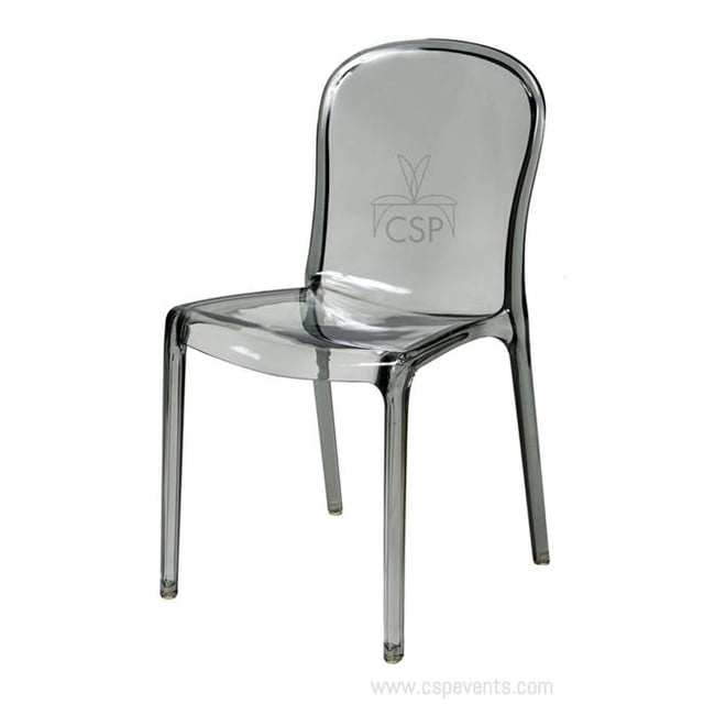 Commercial Seating Produits RPC-Genoa-SG-4 Genoa Chaise de Salle à Manger en Polycarbonate Gris Fumée - 33 Po. - Ensemble de 4