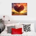 thumbnail image 4 of Nawypu  Canvas Print Wall Art Red Heart Shaped Bush in Daisy Field Nature Wilderness Digital Art Modern Art Glam Scenic Relax Calm Multicolor Warm for Living Room, Bedroom, Office, 4 of 4