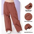 thumbnail image 4 of Rolanko Girls Cargo Pants Wide Leg Streetwear Kids Pants with Pockets Trendy Jogger Trousers, 4 of 6