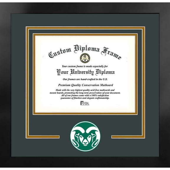 Colorado State 11w x 8.5h Spirit Diploma Manhattan Black Frame with Bonus Campus Images Lithograph (value savings $59)