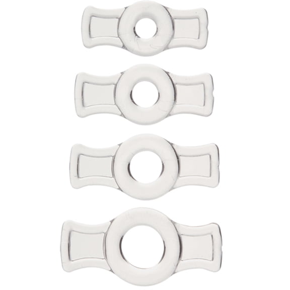 Doc Johnson TitanMen Stretch-To-Fit Silicone 4 Piece Kit Penis Ring, Clear