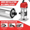 thumbnail image 4 of Gewna 800W Compact Wood Router with 1/4" Collet,30000 Rpm , Includes 15 Pcs Bits ,for Trimming, Grooving and Woodworking,Red, 4 of 7
