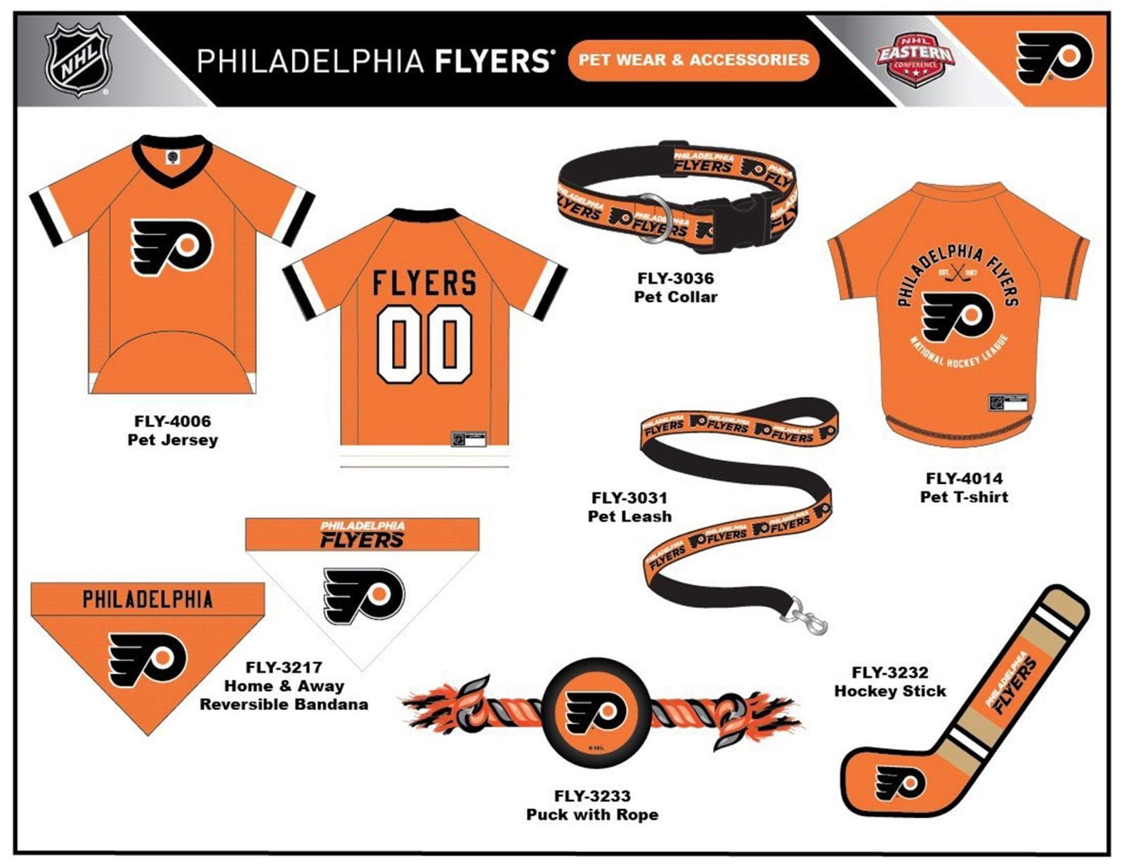 Pets First NHL Philadelphia Flyers T-Shirt - Licensed, Wrinkle-free, stretchable Tee Shirt for Dogs & Cats