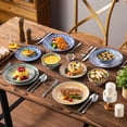 thumbnail image 6 of Malacasa 12 Pcs Dinnerware Sets, Ceramic Plates and Bowls Set, Porcelain Tableware Dishwasher Microwave Safe, Serves for 4 People, Colorful 2, 6 of 10