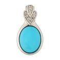thumbnail image 2 of Sterling Silver 925 Sleeping Beauty Turquoise,White Natural Zircon Pendant, 2 of 3