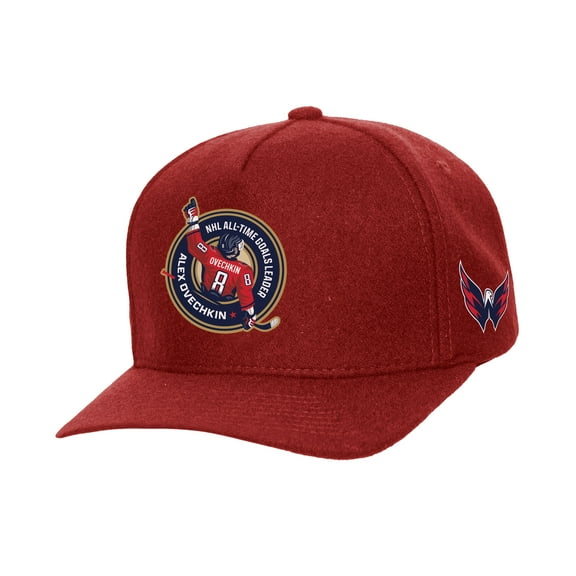 Men's Mitchell & Ness Alexander Ovechkin Red Washington Capitals All Time Goals Pro Crown Adjustable Hat