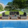 thumbnail image 4 of Costway 5 PCS Outdoor Patio Sectional Sofa Couch PE Rattan Conversation Set Black, 4 of 10