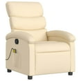 thumbnail image 4 of vidaXL Massage Recliner Chair, Adjustable Backrest/ Footrest, Cream Fabric Reclining Sofa, 4 of 6