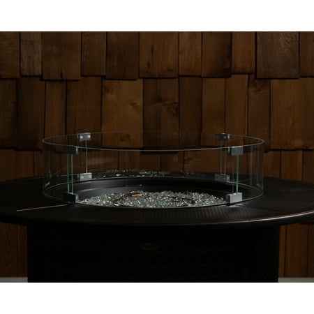Fire Sense - Tempered Glass Wind Guard for Round LPG Fire Pits - Clear