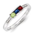 thumbnail image 2 of 14K White Gold Ring Band Mother's & Family Semi Mount Diamond center Stone Mounting 4 mm, Size 5, 2 of 3
