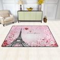 thumbnail image 2 of SKYSONIC Vintage Valentine Hearts Flowers Non-Slip Area Rug, Eiffel Tower Floral Floor Carpet Comfort Floor Mats Decor for Indoor Front Porch,Living Room, Bedroom,Kitchen,72"x48", 2 of 5