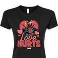 thumbnail image 3 of Marvel Deadpool - Valentine's Day Love Hurts - Juniors Fitted Graphic T-Shirt, 3 of 5