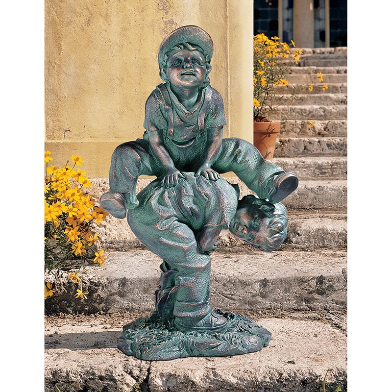 Design Toscano Leap Froggin Playing Boys Garden Statue by Design Toscano