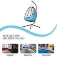 thumbnail image 6 of UHOMEPRO Hanging Wicker Egg Chair with Stand and Cushions, Outdoor Patio Foldable Swing Egg Chair, 350lbs Capacity All-Weather Rattan Hammock Chair for Patio Balcony Porch Garden, Light Blue, 6 of 13