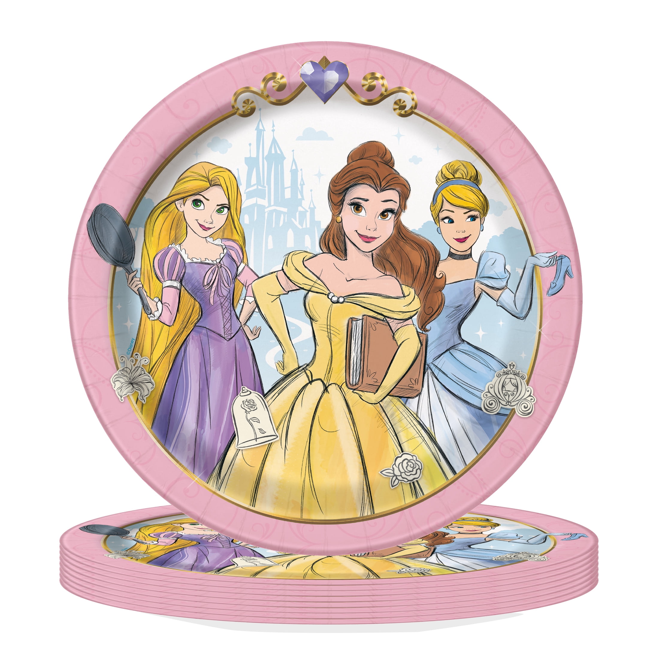 Disney Princess Paper Dinner Plates, 9in, 8ct