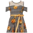 thumbnail image 3 of Little Girls Dress Off Shoulder Lace Floral Wedding Evening Party Flower Girl Dress Mustard 4 (J21KS30), 3 of 3