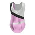 thumbnail image 4 of YIZYIF Kids Girls Metallic Ballet Dance Leotard Sparkle Rhinestones Sleeveless One Piece Gymnastics Unitard Pink 6, 4 of 5