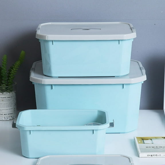 Masteelf Blue Plastic Storage Box for Snacks Toys and Clothes Keep Organized in Any Room Size S