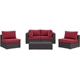 thumbnail image 2 of Modway Convene Ensemble Sectionnel de Patio Extérieur 5 Pcs en Espresso Rouge, 2 of 5