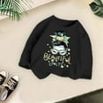 thumbnail image 2 of Graphic Tees for Girls Fashionable Printed Loose Round Neck Black Going Out Fall Tops for 2-4 Years, 2 of 3