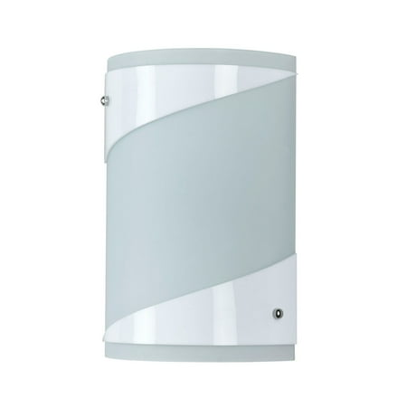 UPC: 0192551589810 | 18 Watt Wall Lamp with Curved Frosted Glass Shade White- Saltoro Sherpi