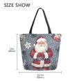 thumbnail image 5 of FORMRS Womens Canvas Tote Bag with Zipper Inner Pocket Shoulder Handbag, Christmas Santa, 5 of 7