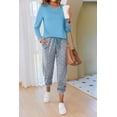 thumbnail image 3 of Ekouaer Pajamas For Women Comfy Long Sleeve Jogger Set Lounge Pjs Set With Pockets polka dots, 3 of 6