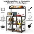 thumbnail image 4 of Tribesigns Kitchen Baker’s Rack Microwave Oven Stand with Wire Basket and 6 Hooks, 35.5 inches Kitchen Cart Utility Storage Shelf Organizer Coffee Bar, 4 of 7