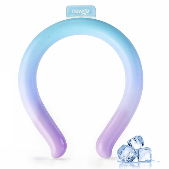 NEWGO Neck Cooling Tube Reusable Ice Cooler Cold Pack for Summer Heat, Ice Neck Ring for Outdoor Workers, Athletes, Sports Enthusiasts, Hot Flash Sufferers, Campers, Blue-Purple Gradient